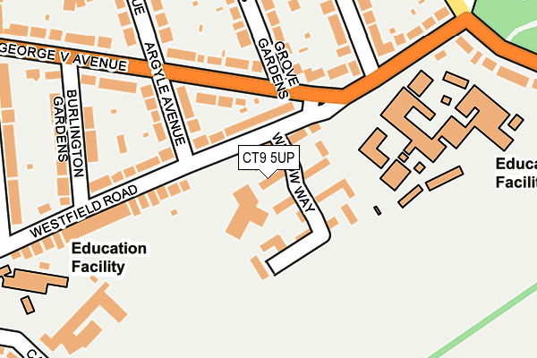 CT9 5UP map - OS OpenMap – Local (Ordnance Survey)