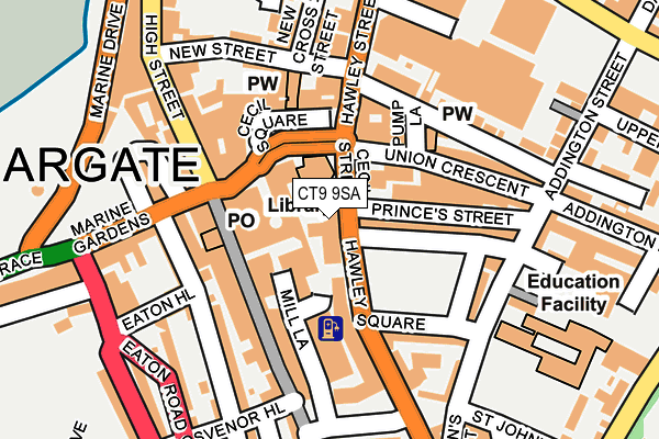 CT9 9SA map - OS OpenMap – Local (Ordnance Survey)