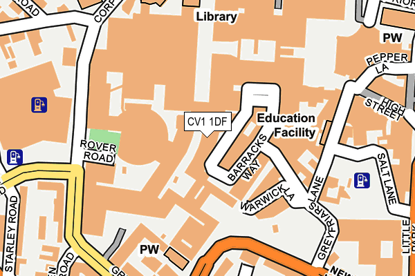 CV1 1DF map - OS OpenMap – Local (Ordnance Survey)