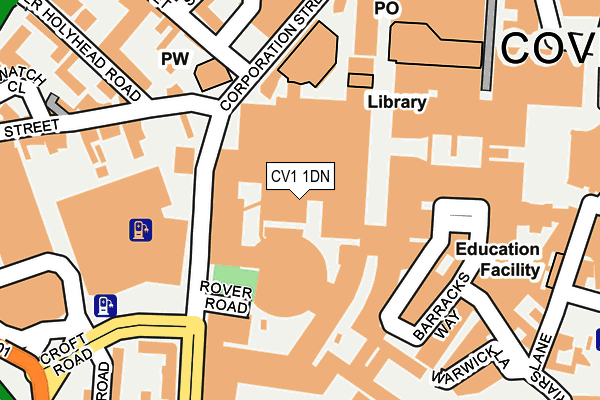 CV1 1DN map - OS OpenMap – Local (Ordnance Survey)