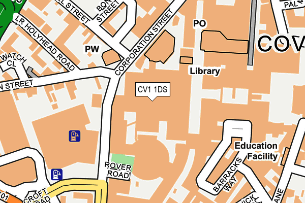 CV1 1DS map - OS OpenMap – Local (Ordnance Survey)