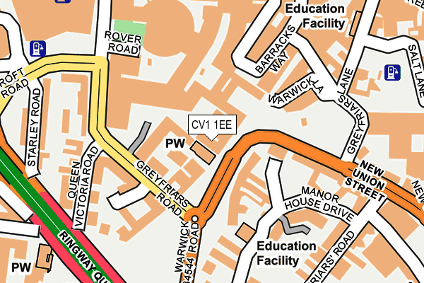 CV1 1EE map - OS OpenMap – Local (Ordnance Survey)