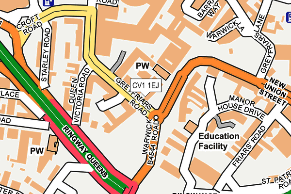 CV1 1EJ map - OS OpenMap – Local (Ordnance Survey)