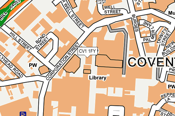 CV1 1FY map - OS OpenMap – Local (Ordnance Survey)