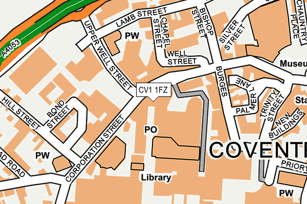 CV1 1FZ map - OS OpenMap – Local (Ordnance Survey)
