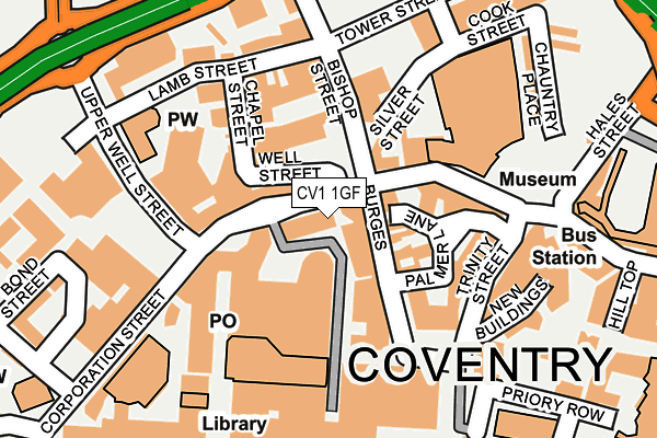 CV1 1GF map - OS OpenMap – Local (Ordnance Survey)