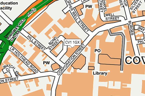 CV1 1GX map - OS OpenMap – Local (Ordnance Survey)