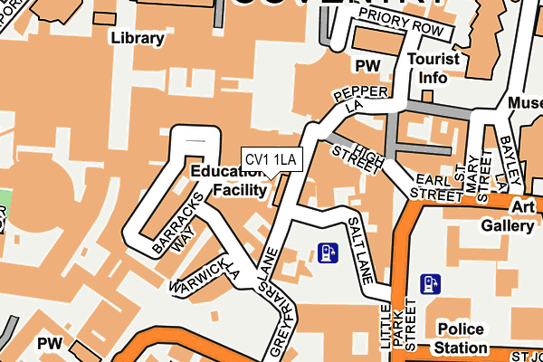 CV1 1LA map - OS OpenMap – Local (Ordnance Survey)
