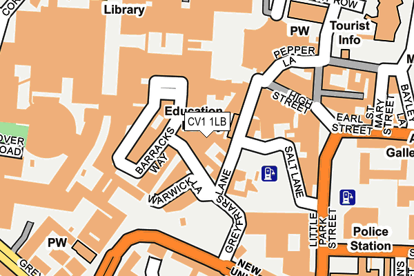 CV1 1LB map - OS OpenMap – Local (Ordnance Survey)