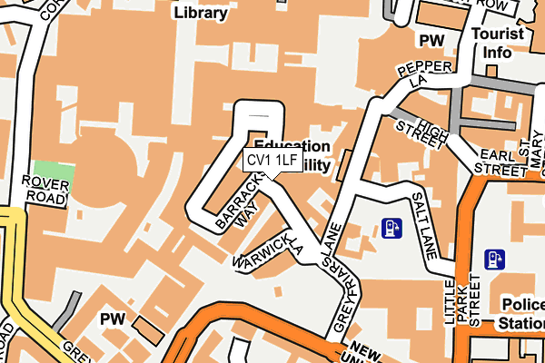 CV1 1LF map - OS OpenMap – Local (Ordnance Survey)
