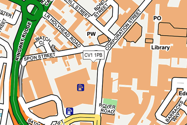 CV1 1PB map - OS OpenMap – Local (Ordnance Survey)