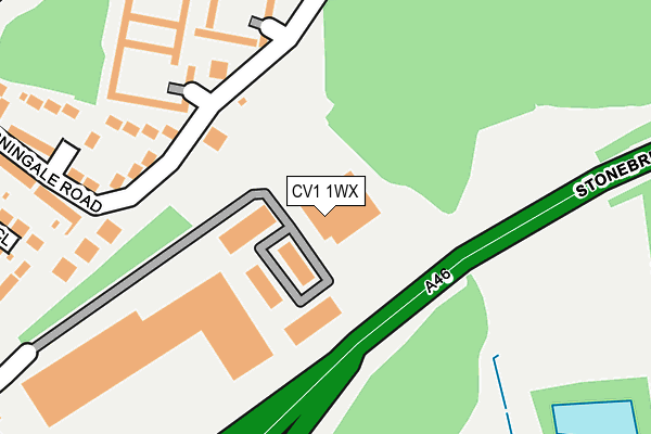 CV1 1WX map - OS OpenMap – Local (Ordnance Survey)