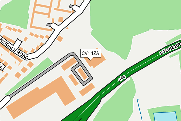 CV1 1ZA map - OS OpenMap – Local (Ordnance Survey)