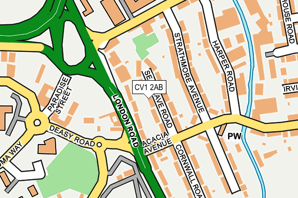 CV1 2AB map - OS OpenMap – Local (Ordnance Survey)