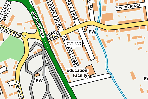 CV1 2AD map - OS OpenMap – Local (Ordnance Survey)