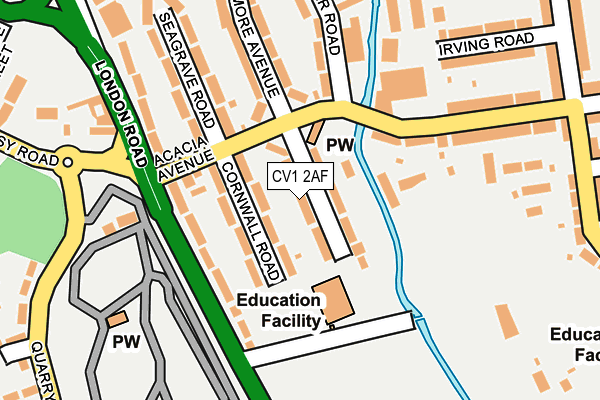 CV1 2AF map - OS OpenMap – Local (Ordnance Survey)