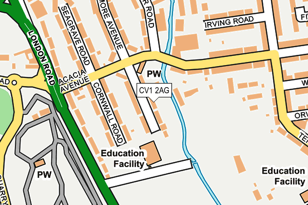 CV1 2AG map - OS OpenMap – Local (Ordnance Survey)