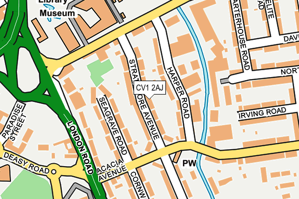 CV1 2AJ map - OS OpenMap – Local (Ordnance Survey)