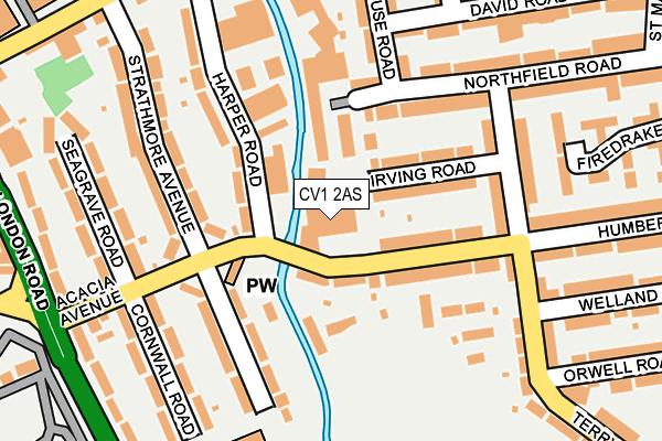 CV1 2AS map - OS OpenMap – Local (Ordnance Survey)