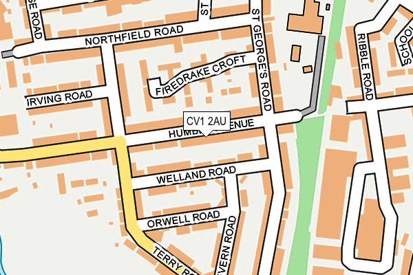 CV1 2AU map - OS OpenMap – Local (Ordnance Survey)