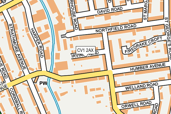 CV1 2AX map - OS OpenMap – Local (Ordnance Survey)