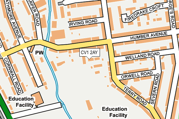 CV1 2AY map - OS OpenMap – Local (Ordnance Survey)