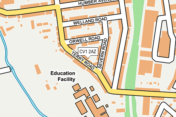 CV1 2AZ map - OS OpenMap – Local (Ordnance Survey)