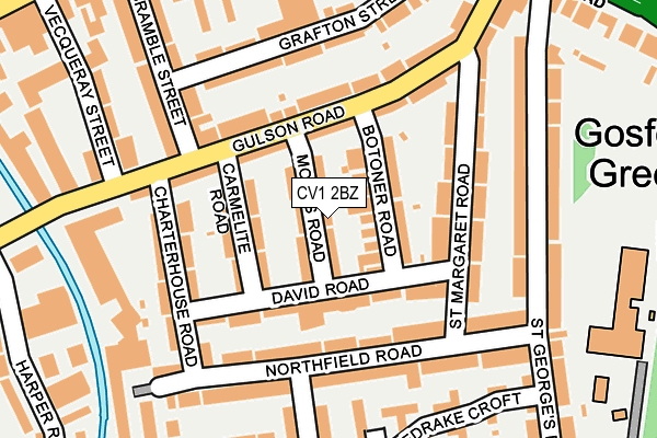 CV1 2BZ map - OS OpenMap – Local (Ordnance Survey)