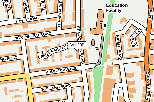 CV1 2DD map - OS OpenMap – Local (Ordnance Survey)