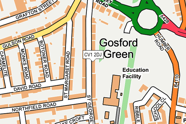 CV1 2DJ map - OS OpenMap – Local (Ordnance Survey)