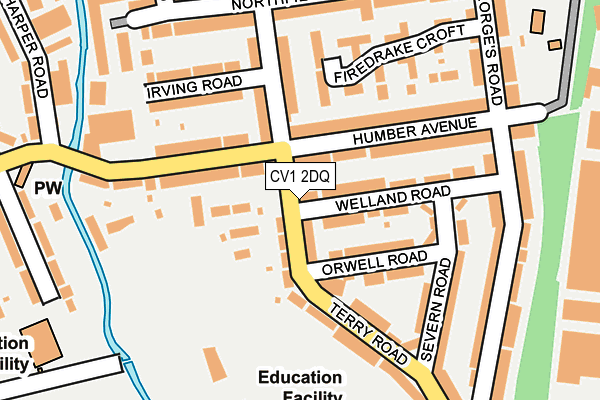 CV1 2DQ map - OS OpenMap – Local (Ordnance Survey)