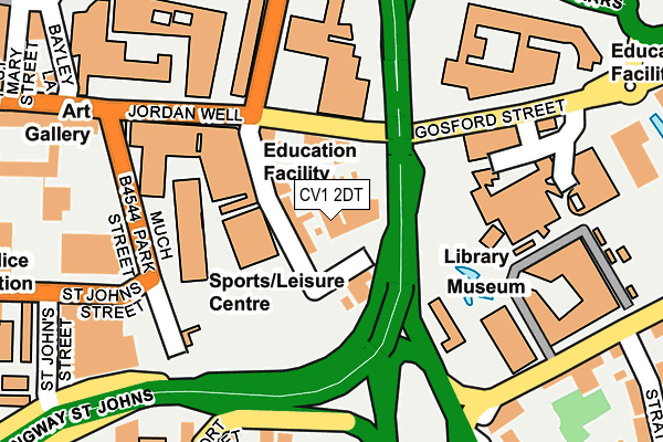 CV1 2DT map - OS OpenMap – Local (Ordnance Survey)