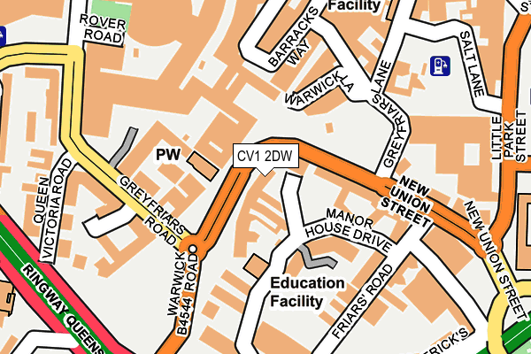 CV1 2DW map - OS OpenMap – Local (Ordnance Survey)