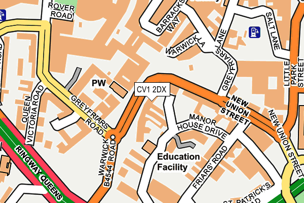 CV1 2DX map - OS OpenMap – Local (Ordnance Survey)