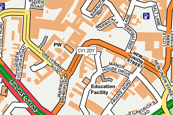 CV1 2DY map - OS OpenMap – Local (Ordnance Survey)
