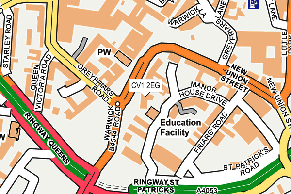 CV1 2EG map - OS OpenMap – Local (Ordnance Survey)