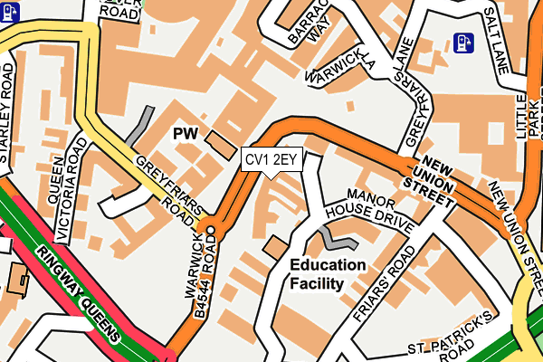 CV1 2EY map - OS OpenMap – Local (Ordnance Survey)