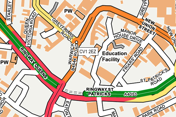 CV1 2EZ map - OS OpenMap – Local (Ordnance Survey)