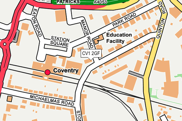 CV1 2GF map - OS OpenMap – Local (Ordnance Survey)