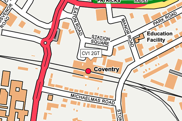 CV1 2GT map - OS OpenMap – Local (Ordnance Survey)