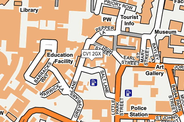 CV1 2GX map - OS OpenMap – Local (Ordnance Survey)