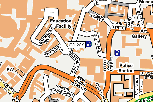 CV1 2GY map - OS OpenMap – Local (Ordnance Survey)