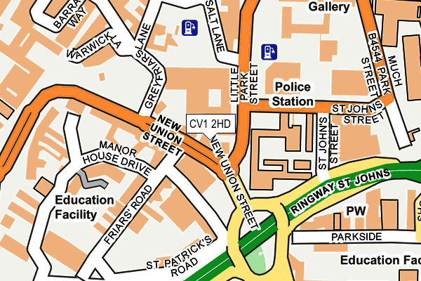 CV1 2HD map - OS OpenMap – Local (Ordnance Survey)