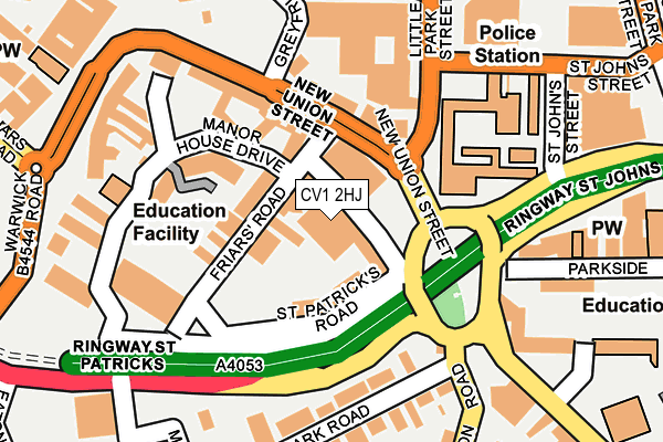 CV1 2HJ map - OS OpenMap – Local (Ordnance Survey)