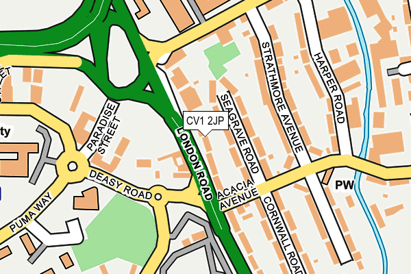 CV1 2JP map - OS OpenMap – Local (Ordnance Survey)