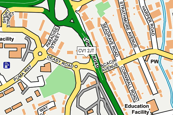 CV1 2JT map - OS OpenMap – Local (Ordnance Survey)