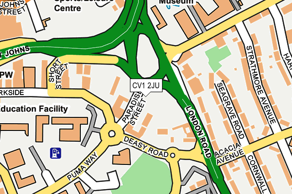 CV1 2JU map - OS OpenMap – Local (Ordnance Survey)