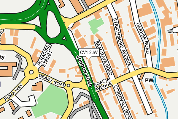 CV1 2JW map - OS OpenMap – Local (Ordnance Survey)
