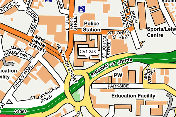 CV1 2JX map - OS OpenMap – Local (Ordnance Survey)