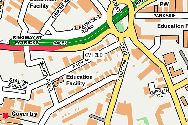 CV1 2LD map - OS OpenMap – Local (Ordnance Survey)